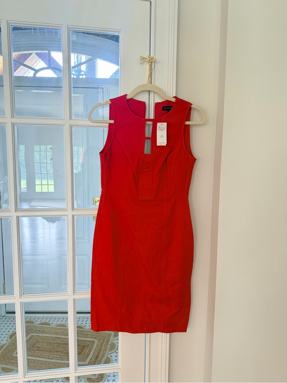 Red Sleeveless Sheath Dress